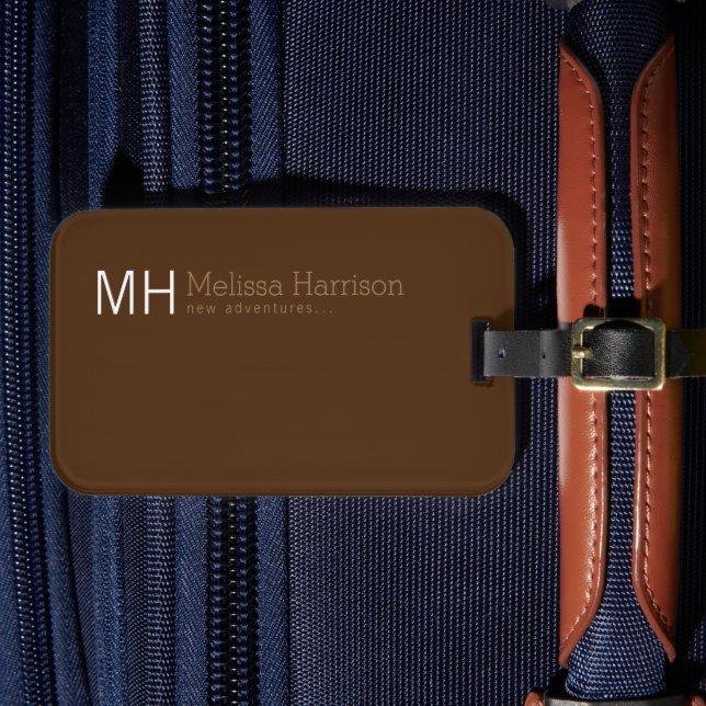 Traveller's Personalized Brown Colour Luggage Tag (Front Insitu 4)