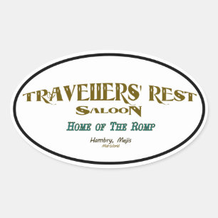 Travellers' Rest Saloon Oval Sticker