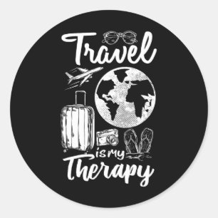 Travelling Camping Trip World Traveller Travel Is  Classic Round Sticker