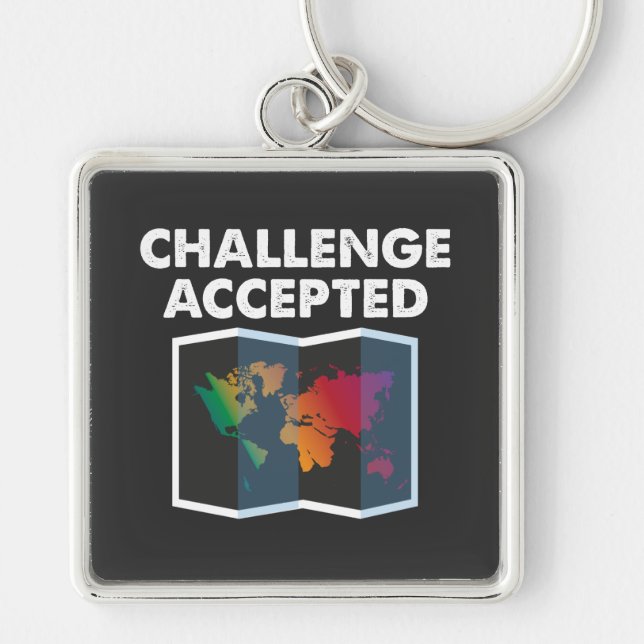 Travelling - Challenge Accepted Keychain (Front)