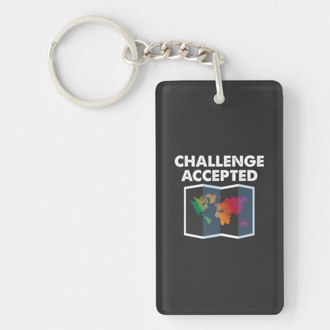 Travelling - Challenge Accepted Keychain (Front)