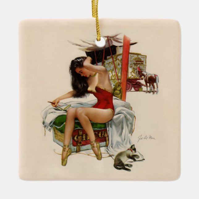Travelling Circus Ceramic Ornament (Front)