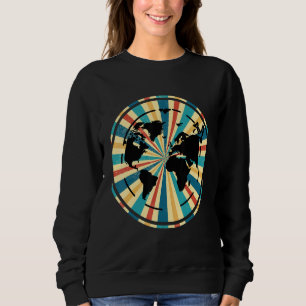 Travelling Countries Traveller Cartography Retro W Sweatshirt