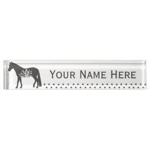 Travelling Floral Horse Customizable Desk Nameplat Nameplate
