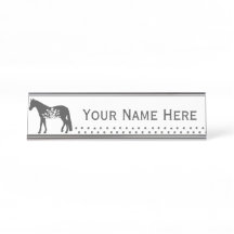 Travelling Floral Horse Customizable Name Plate