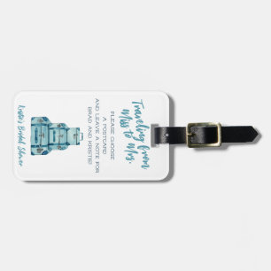 Travelling from Miss to Mrs. Blue Luggage Bridal Tag