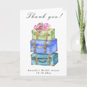 Travelling from Miss to Mrs Bridal Shower Thank You Card