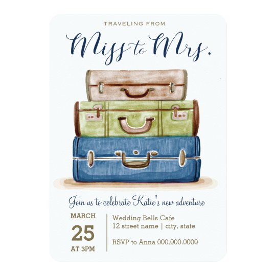 Travelling from Miss to Mrs. Shower Invitation