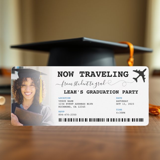 Travelling from Student to Grad Graduation Party Invitation (Traveling from Student to Grad Graduation Party Invitation
)