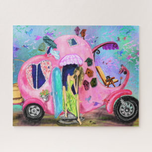 Travelling Girl  Pink Elephant Motorhome Puzzle
