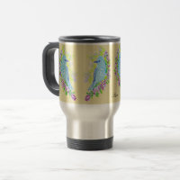 Travelling Mug/ Blu Birds of Happiness