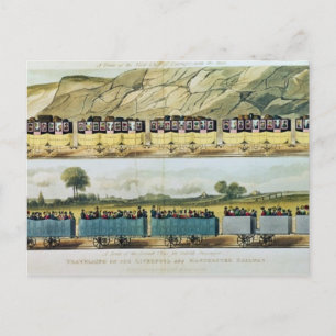 Travelling on the Liverpool and Manchester Postcard