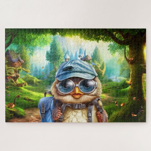 Travelling owl on an enchanted forest 20x30 jigsaw puzzle (Horizontal)