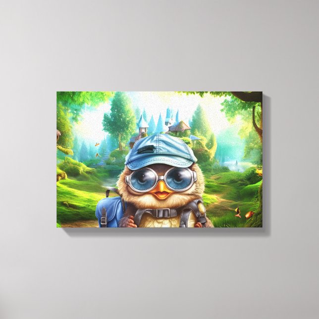 Travelling owl on an enchanted forest canvas print (Front)