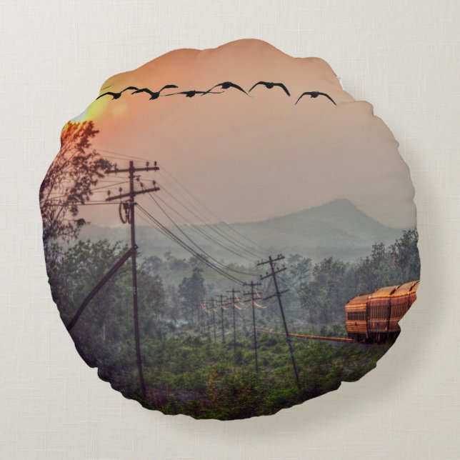 Travelling Round Pillow (Back)