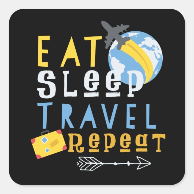Travelling Saying Square Sticker (Front)