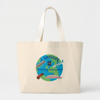 Travelling the world large tote bag