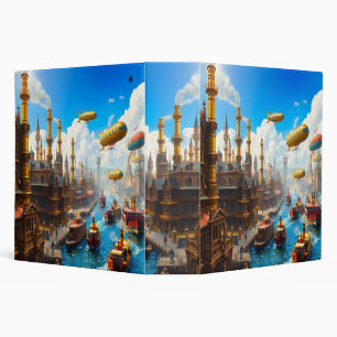 Travelling Through Steampunk City Binder