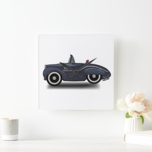 Travelling through time square wall clock