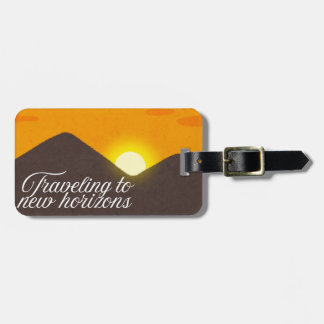 Travelling to new horizons luggage tag
