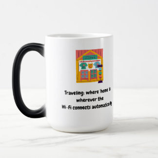 Travelling: where 'home' is wherever the Wi-Fi con Magic Mug