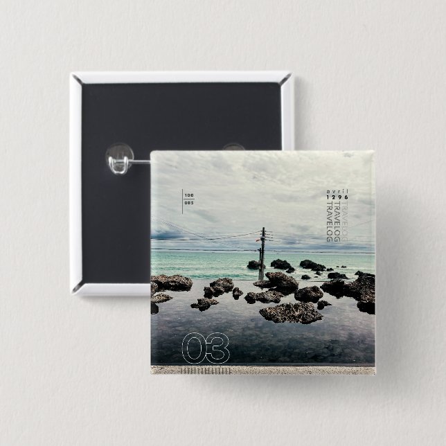 travelog_3 2 inch square button (Front & Back)