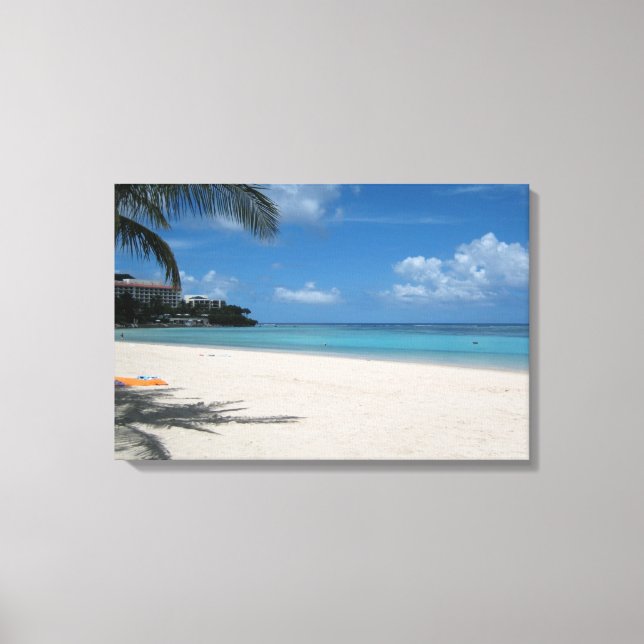 Travels Guam: Tropical Beach Canvas Print (Front)