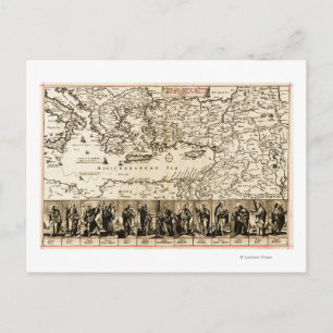 Travels of the Apostle PaulPanoramic Map Postcard