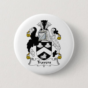 Travers Family Crest 2 Inch Round Button