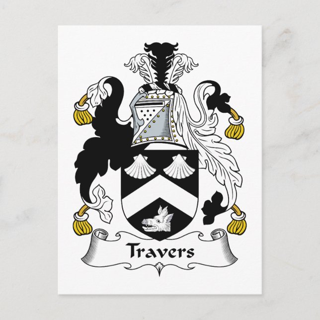 Travers Family Crest Postcard (Front)