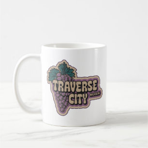 Traverse City 70s Retro Michigan Vintage Grape Coffee Mug