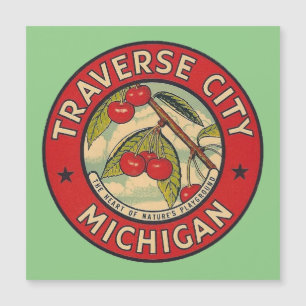 Traverse City, Michigan - Carte magnétique