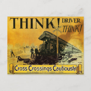 Traverser les passages à niveau Carte postale prud