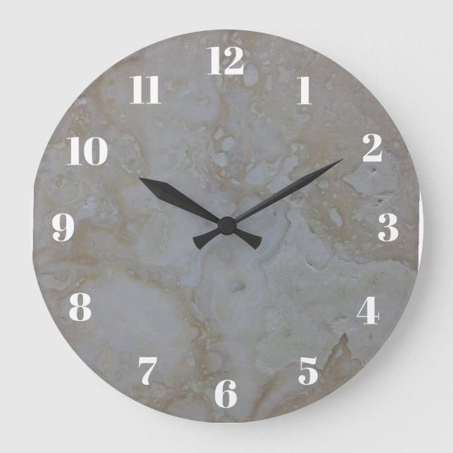Travertine Stone Look Large Clock (Front)