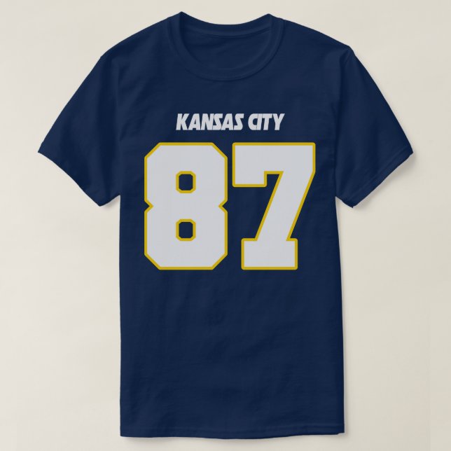 Travis Kelce Jersey FrontBack Print T-Shirt (Design Front)