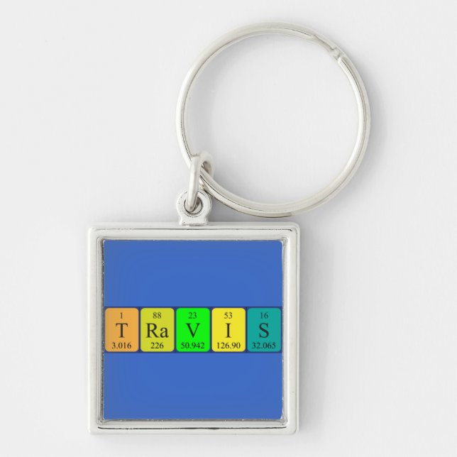 Travis periodic table name keyring (Front)