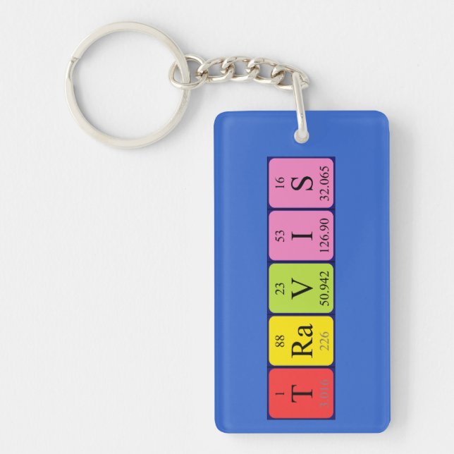 Travis periodic table name keyring (Front)