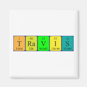 Travis periodic table name magnet
