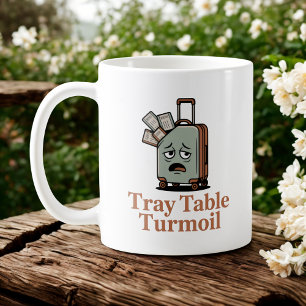 Tray Table Turmoil Travel Chaos Flight Attendant Coffee Mug