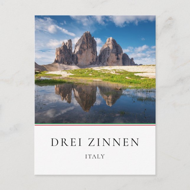 Tre Cime di Lavaredo/Drei Zinnen Dolomite mountain Postcard (Front)