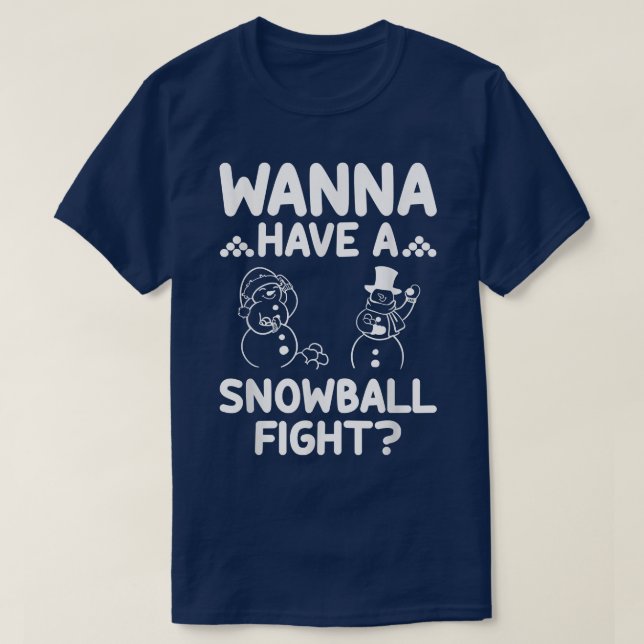 TRe Hates Snowball Fights Funny Snow Throwing Snow T-Shirt (Design Front)