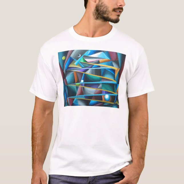 Treacherous Moons (colourful cubism) T-Shirt (Front)