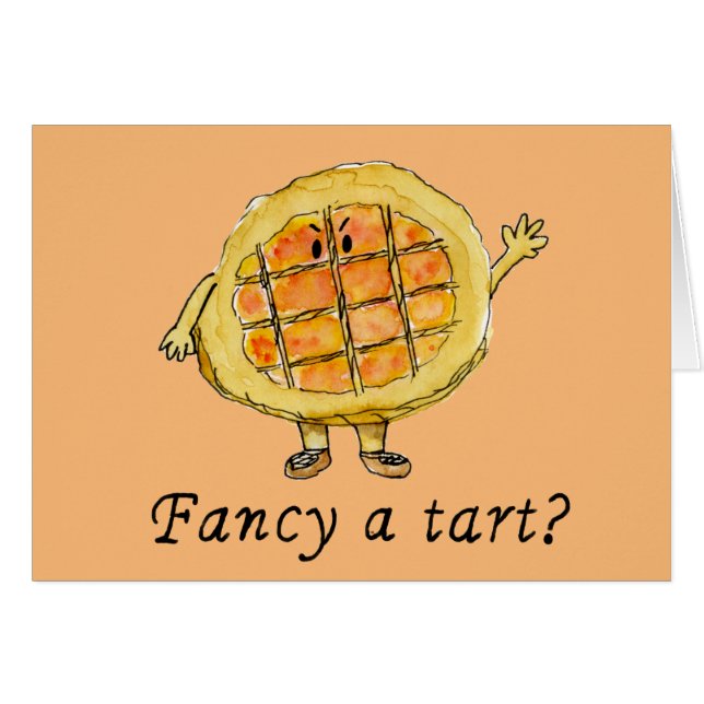 Treacle tart cartoon funny Fancy a Tart quote (Front Horizontal)