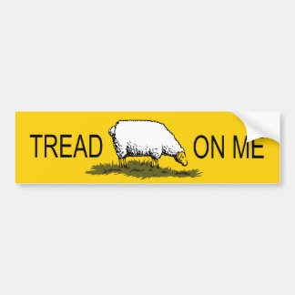 "Tread on me" sheep bumper sticker