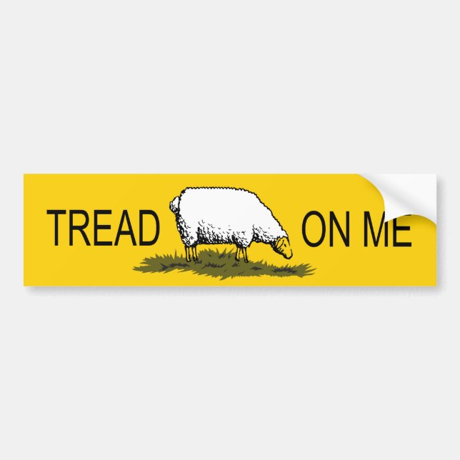 "Tread on me" sheep bumper sticker (Front)