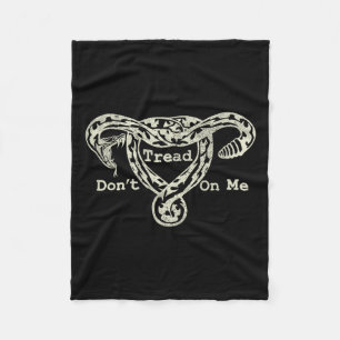 Tread On Me Uterus Snake Pro Roe Feminist Fleece Blanket