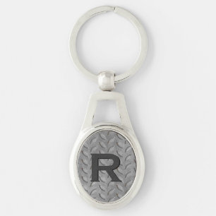 Tread Plate Monogram Key Chain