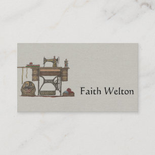Treadle Sewing Machine & Kittens Business Card