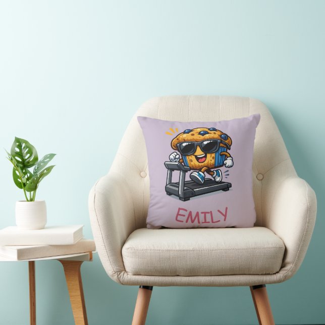 Treadmill Muffin Throw Pillow (Chair)