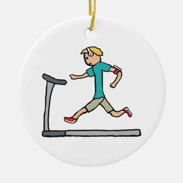 Treadmill Running Machine Ceramic Ornament (Front)